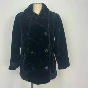 Vintage Double-breasted Faux Fur  Coat
